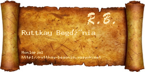 Ruttkay Begónia névjegykártya